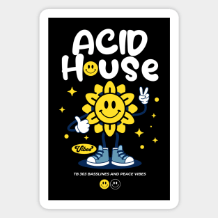 ACID HOUSE  - Peace Vibe Flower (white) Magnet